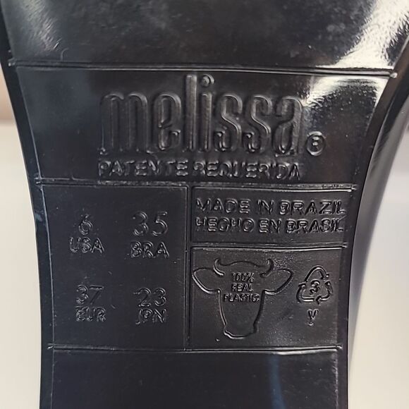 Melissa Mid Espuma Soft Plastic Black with Round Pink Heels Size 6 EU 37 - Picture 12 of 13